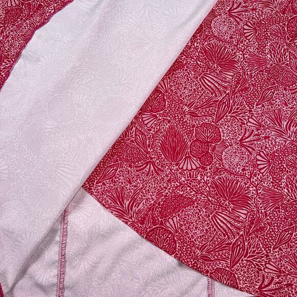 Ripskirt Hawaii Hot Pink Botanical Print Adjustable Wrap Skirt Length 3 Size M - Picture 4 of 11